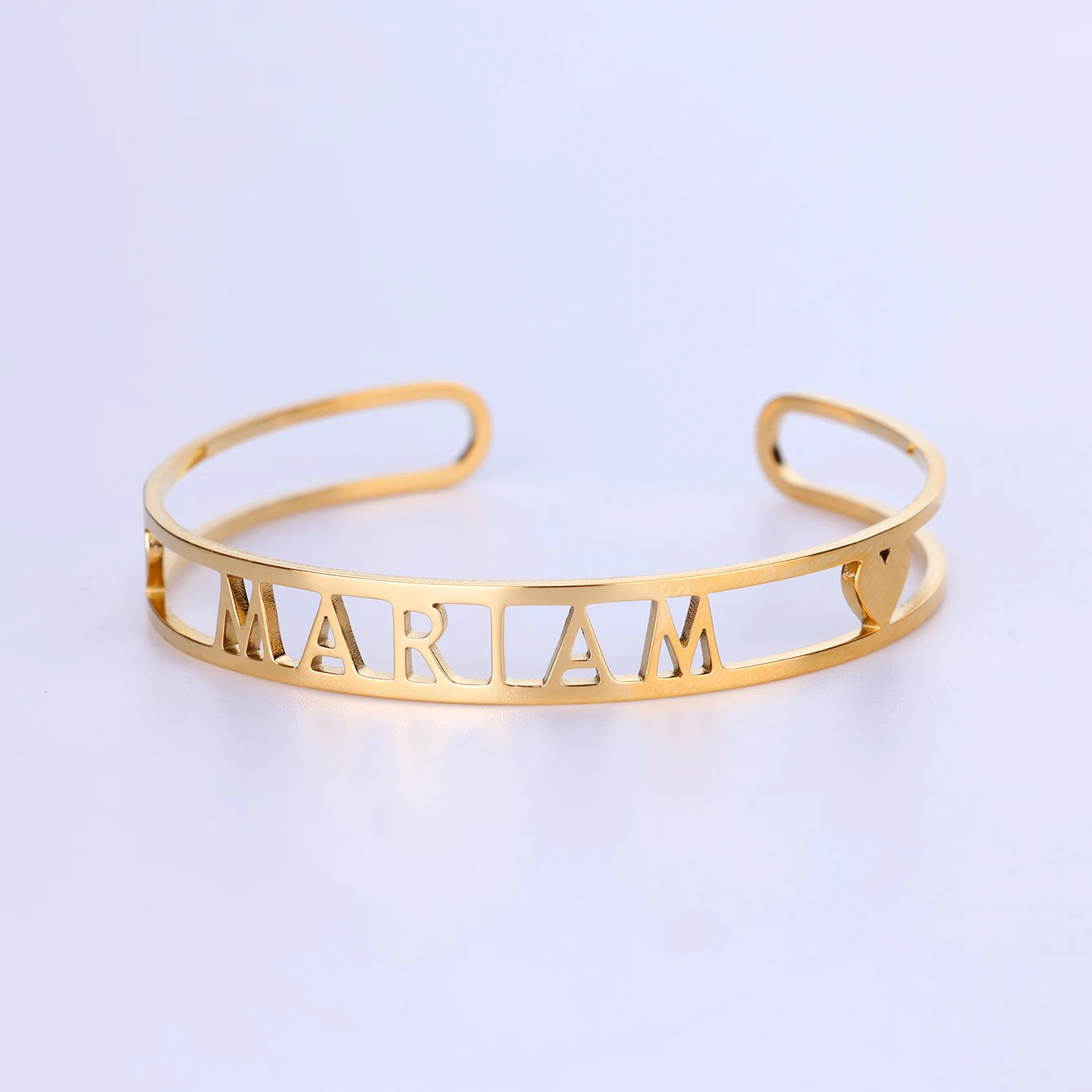 

Custom Butterfly Heart Name Bangles For Women Stainless Steel Customized Bangle Cuff Bracelet Female Personalized Wrist Jewelry