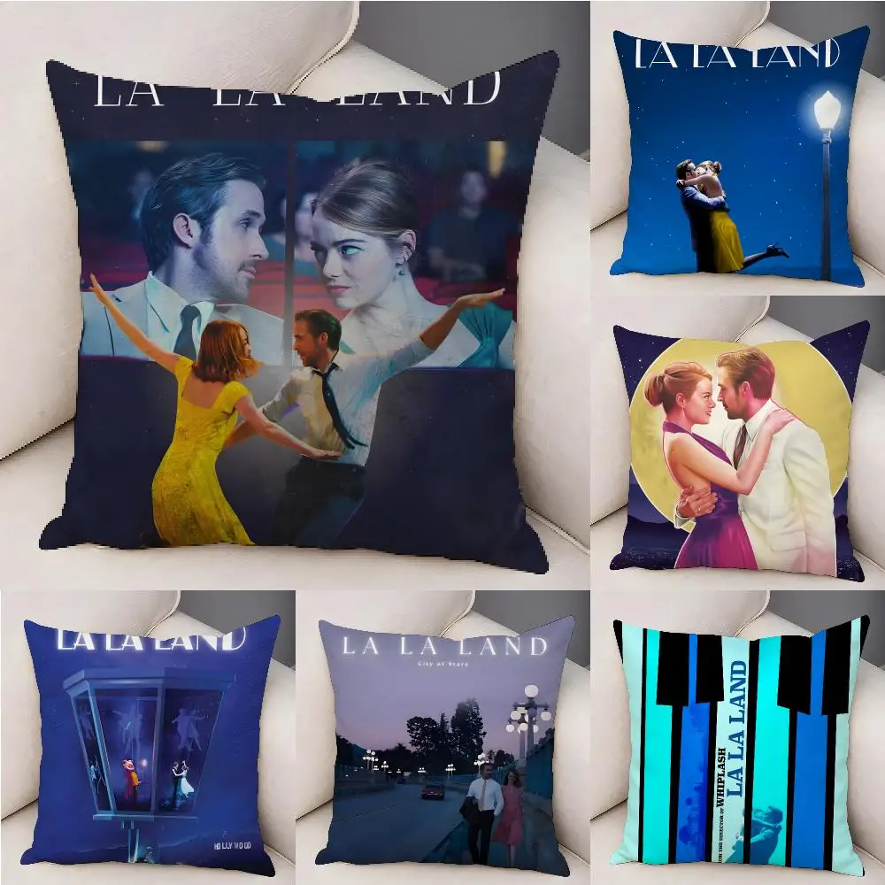 Movie L-La La L-Land Cushion Cover Plush Decorative Pillow Case With Hidden Zipper Fashion Room Decor For Home