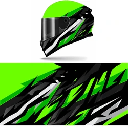 Abstract Green Gradient Full Helmet Wrap Sticker Motorcycle Helmet Racing Graphic Decal Vinyl Wrap Helmet Decor Sticker
