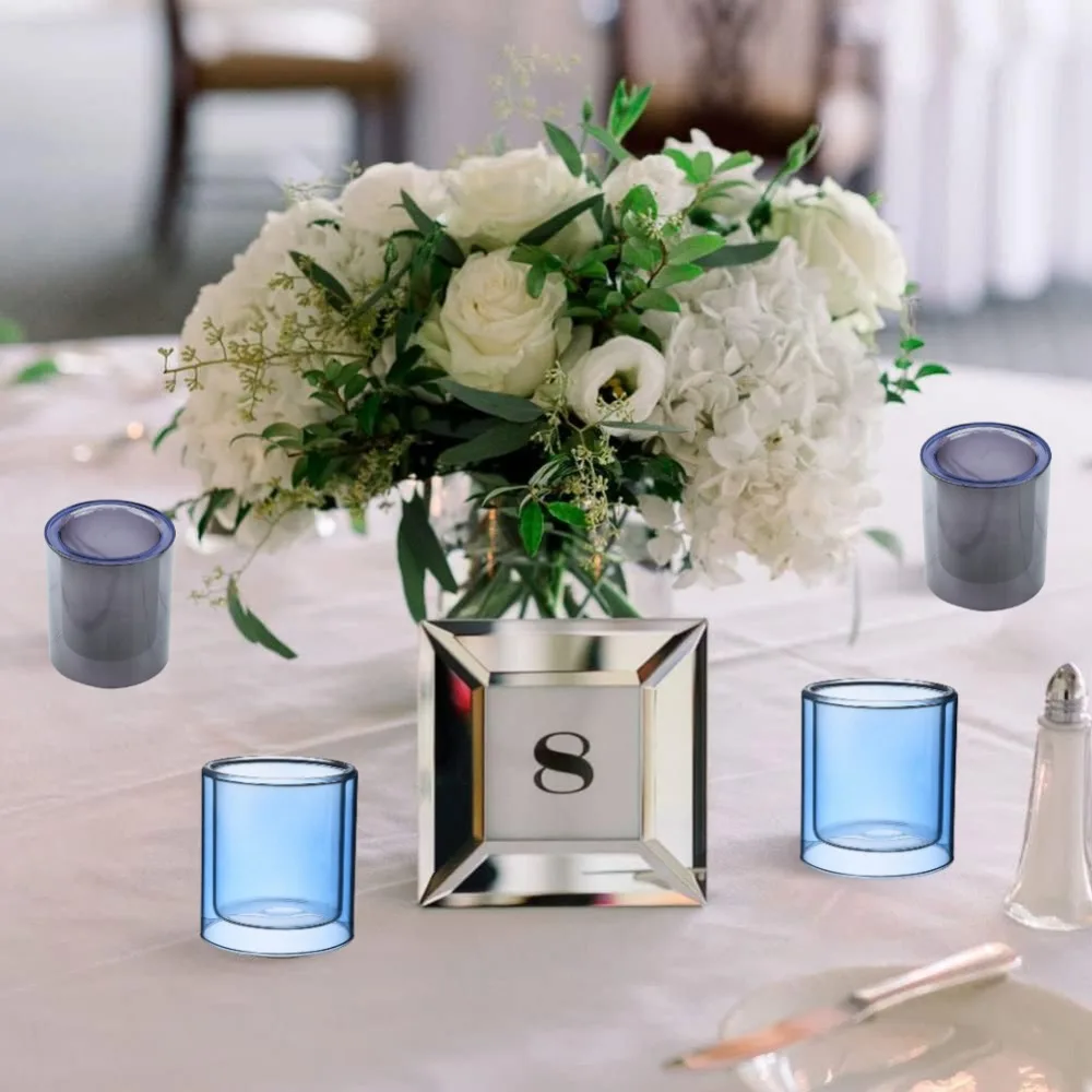 Clear Glass Cup Votive Candles Cup Holder for DIY Candles Aromatherapy Making Birthday Party Wedding Christmas Decorations