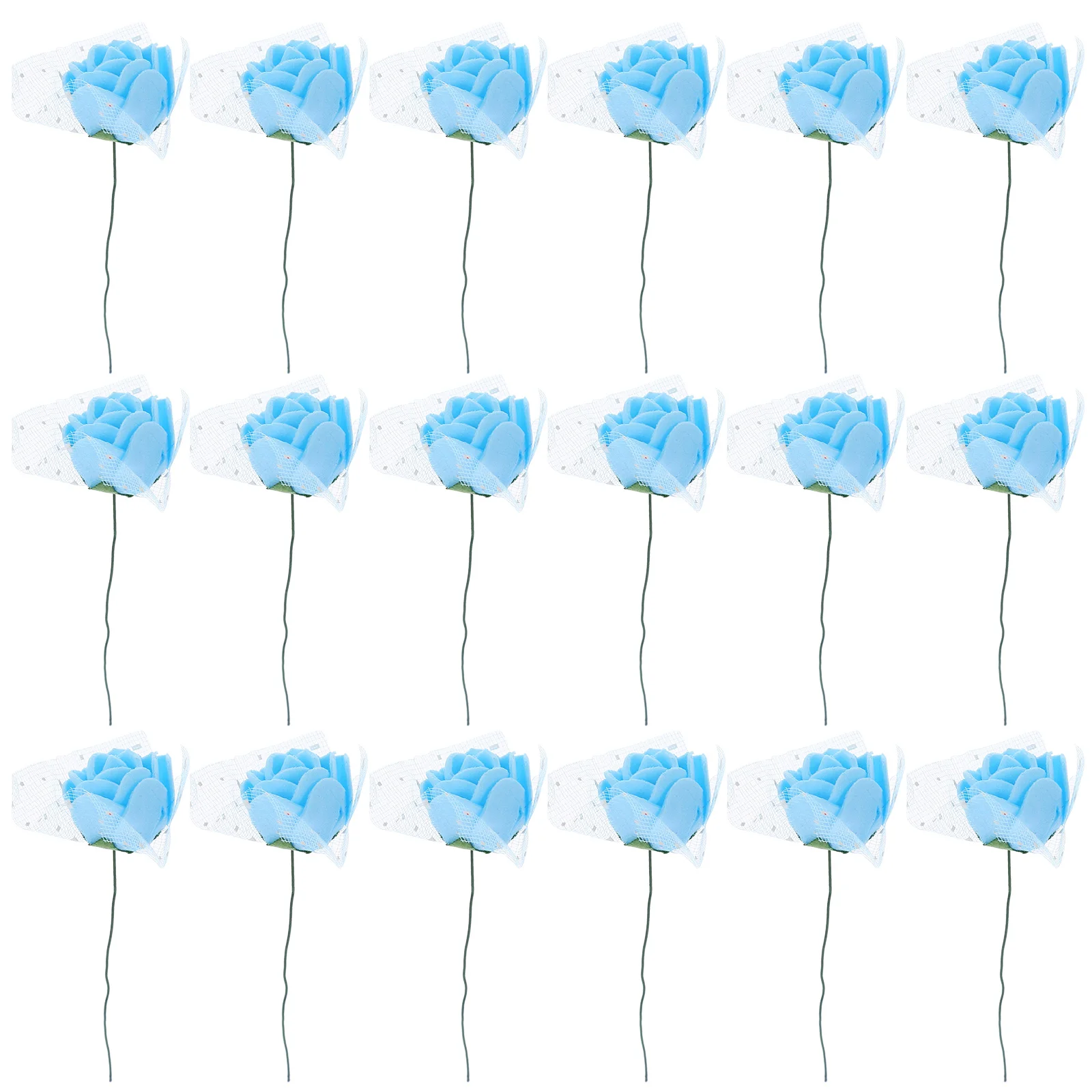 

144 Pcs Mini Foam Roses Artificial Blue Flower Heads for Crafts Wedding Decor Lightweight Non Fading Realistic DIY