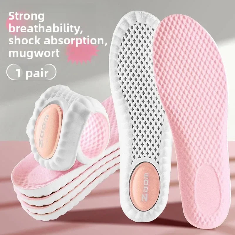 Men Sports Insoles Shock Absorption Breathable Sweat Wicking Deodorizing Cushion for Long Standing Walking