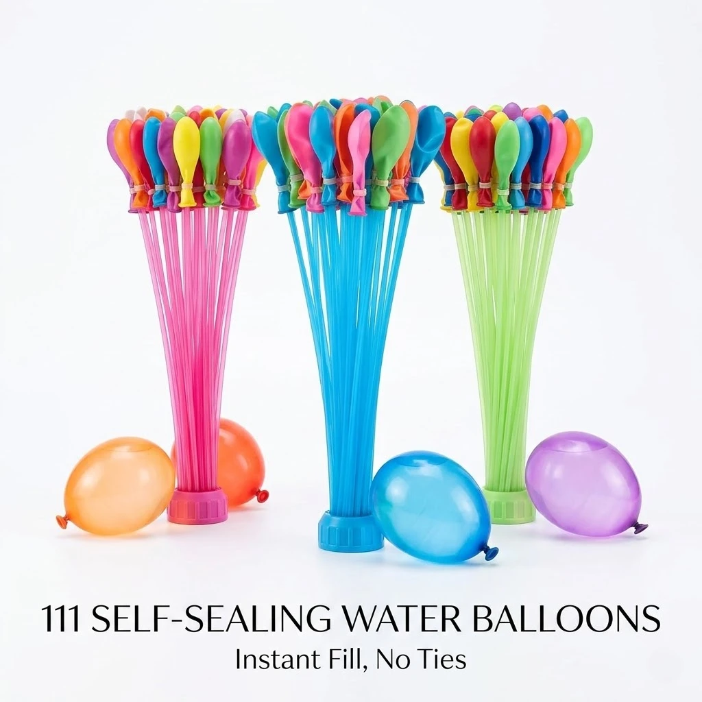 111Pcs Quick Fill Water Balloons Bunch Summer Water Bombs Pool Beach Party Outdoor Backyard Team Fight Game Festival Decor Toy
