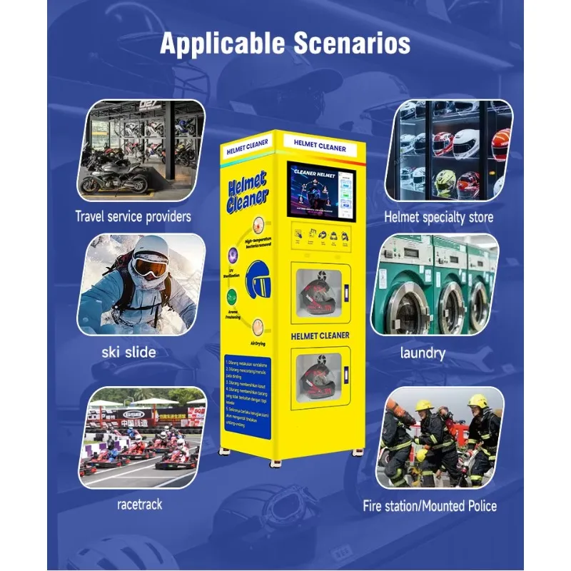 

Custom Latest European Yuan Helmet Cleaning Machine with Coin QR Code Token Payment System Featuring SDK Function