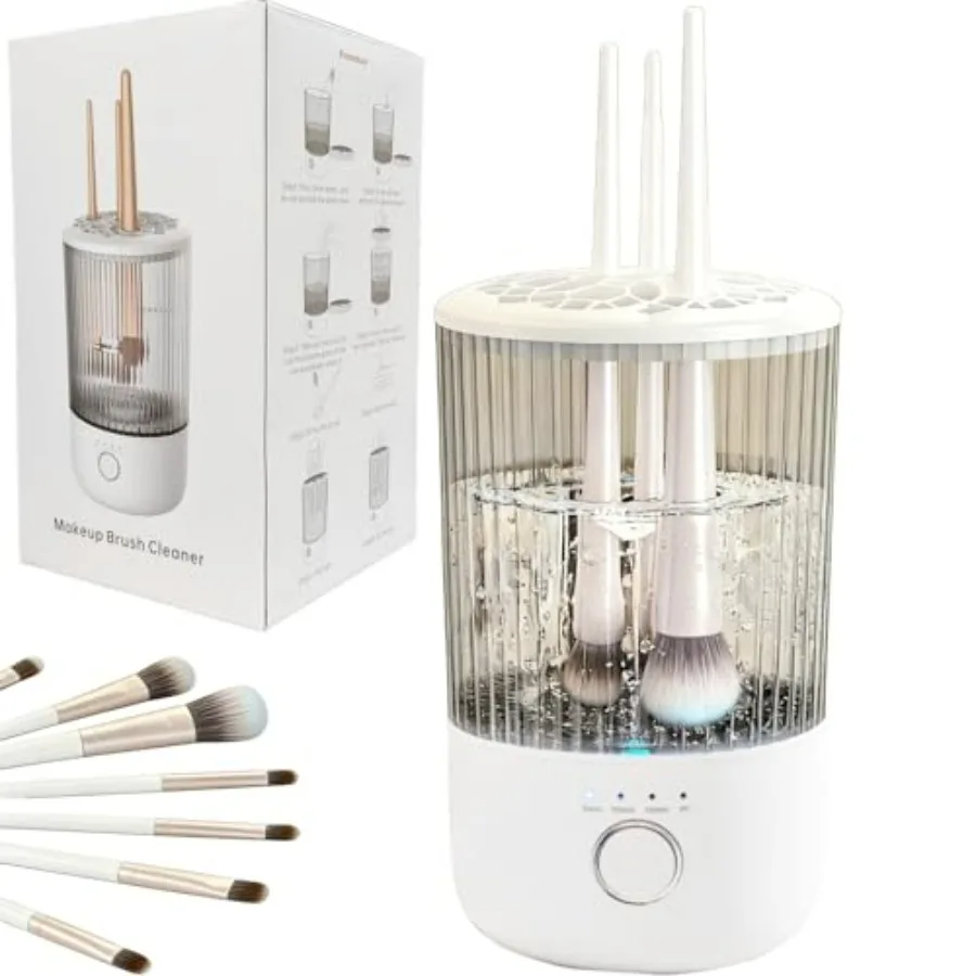 

Electric Makeup Brush Cleaning Machine, Multi Functional Integrated Makeup Brushes Cleaner, One Click Start, Suitable for Vario