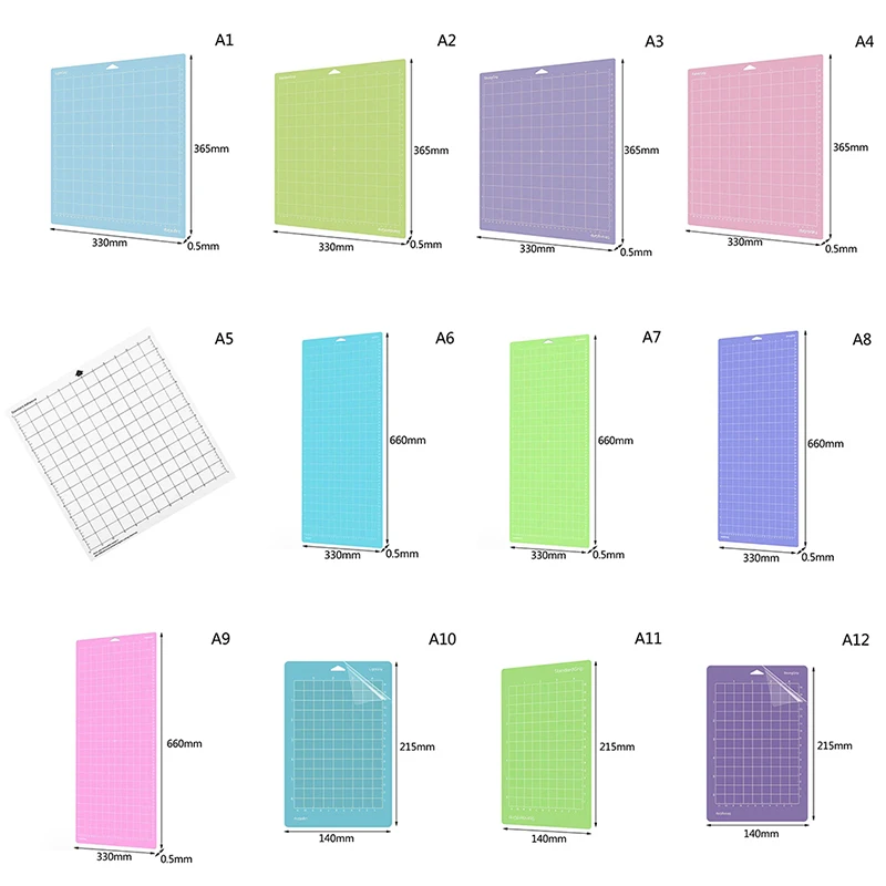 Placa Base de máquina de grabado de colores mezclados, tapete de corte para camafeo, almohadilla Plotter de corte, accesorios de Cricut, 1 ud.
