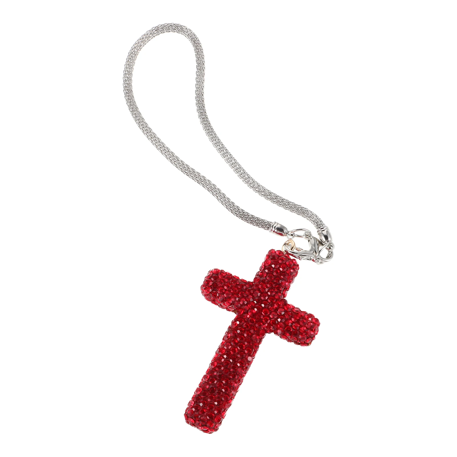 

Car Cross Pendant Bling Rhinestone Design Durable Luxury Decoration Universal Fit For Cars Suvs Trucks Religious Christian