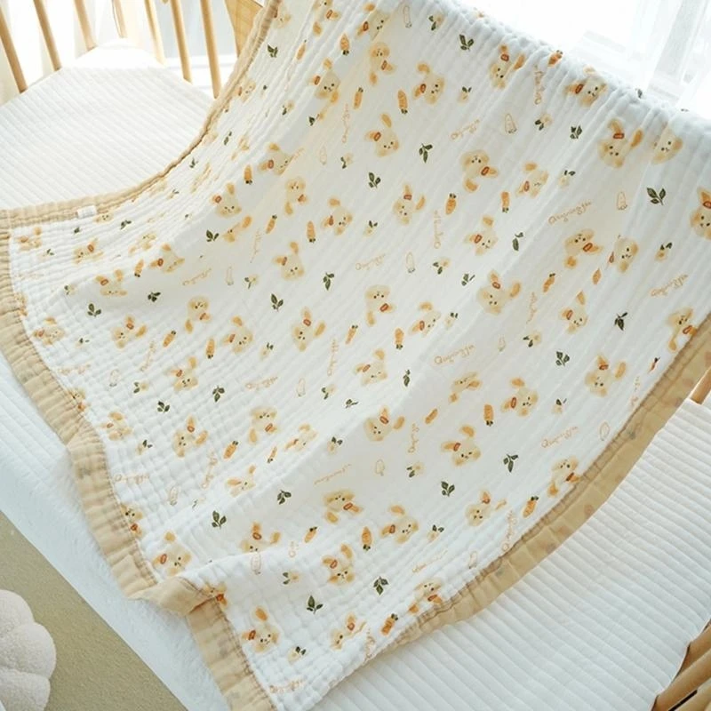 لحاف صغير من القطن J15U للرضع، غطاء لعربات الأطفال ناعم ومريح لحديثي الولادة #3