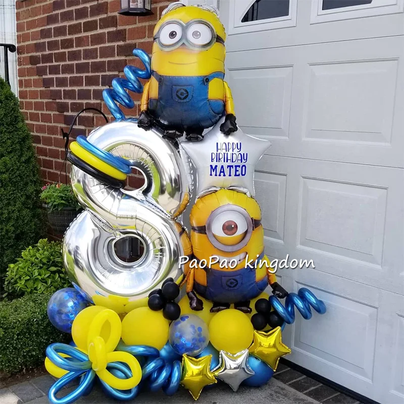 Set de Globos de Látex con Diseño de Hombre Plátano Amarillo, Decoración para Fiestas de Cumpleaños Infantiles, Globos con Números, Juguetes y Regalos
