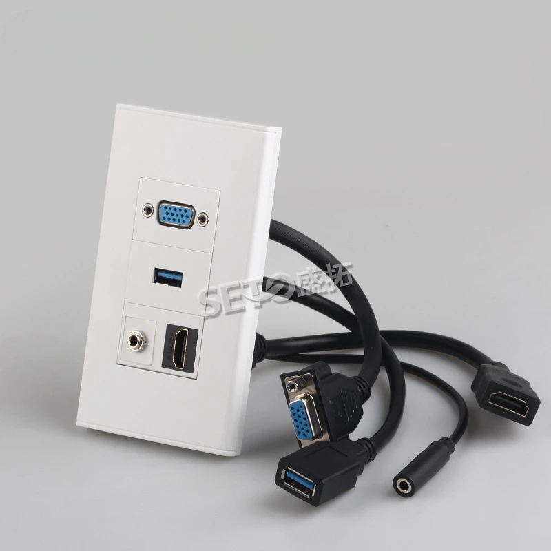 120 VGA, HDMI, 3.5 Headphone Cable 3.0 USB Data Cable Network Panel Accessories Wholesale