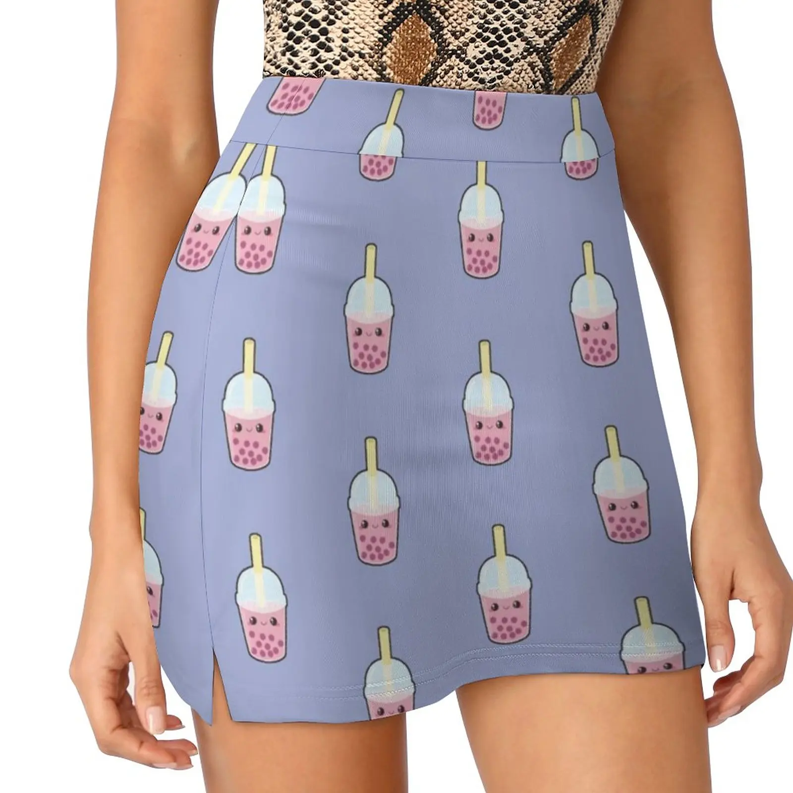 

Bubble Tea Women's skirt Mini Skirts A Line Skirt With Hide Pocket Bubble Tea Bubble Boba Milk Tea Cute Kawaii Drink Snack