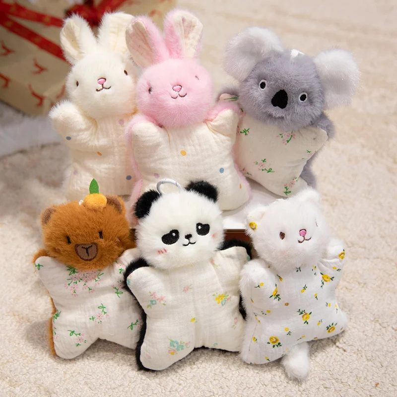 Cute Perfumed Plush Keychains Kawaii Stuffed Doll Bag Pendant Decoration Rabbit Panda Capybara Backpack Hanging New Year Gift