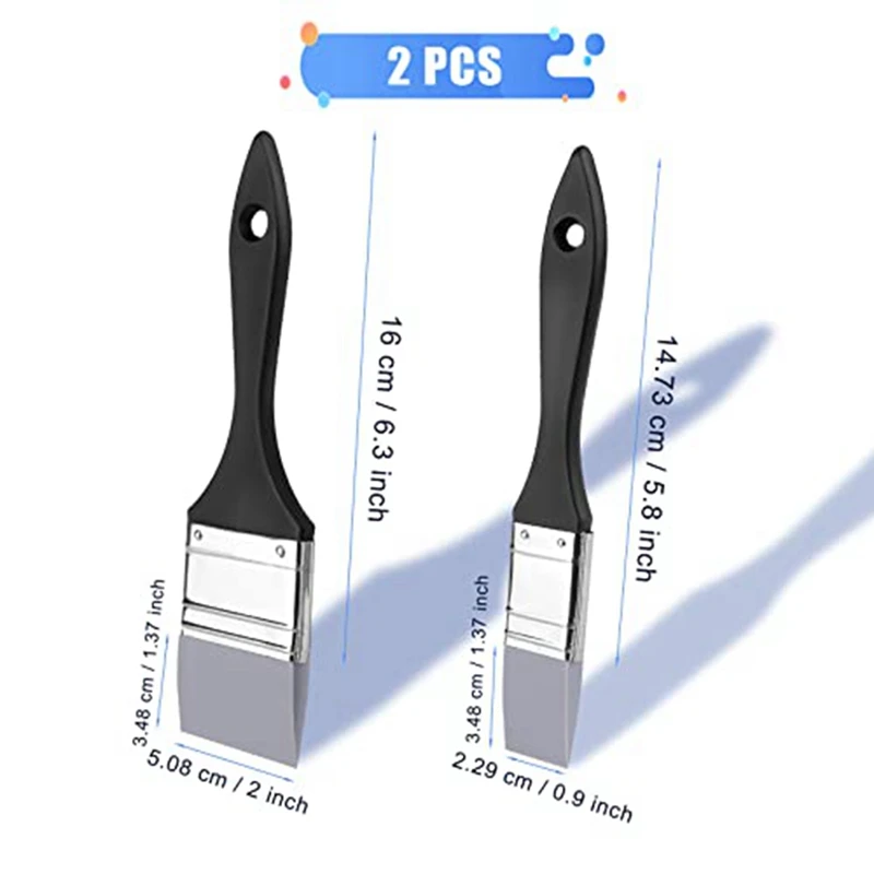 2Pcs Flat Silicone Paint Brushes, Wide & Narrow Silicone Shaper Brush for Art Solid Paintbrush Sets for Acrylic Paints