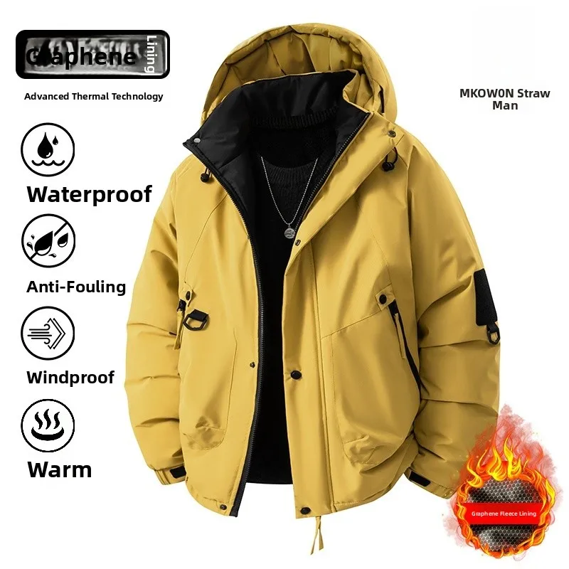 

Мужская утепленная хлопковая куртка Aphene: зимняя, теплая, ветрозащитная, водонепроницаемая, для активного отдыха, с множеством карманов, с капюшоном