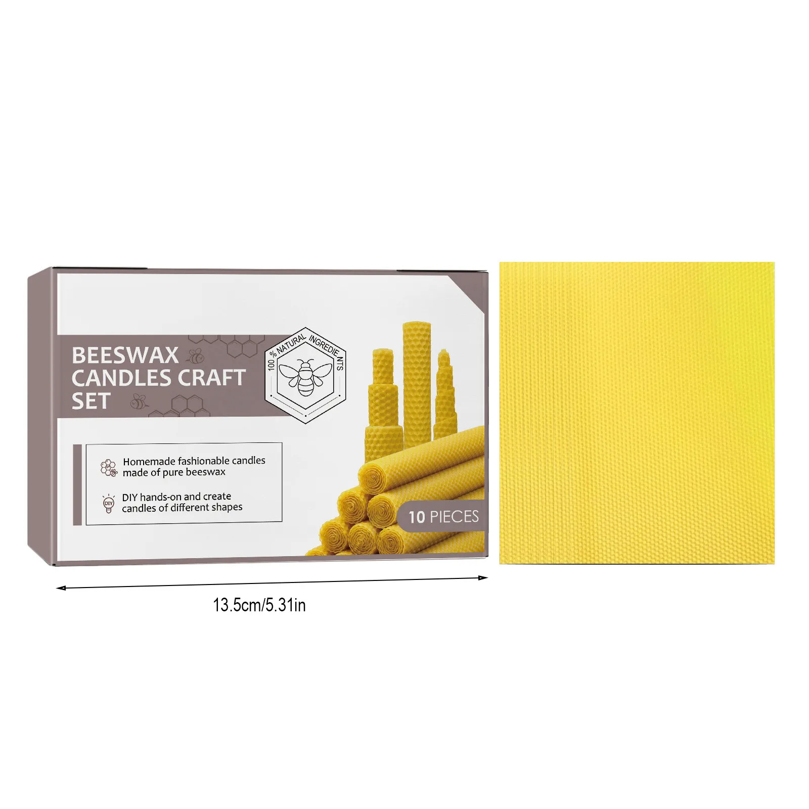 Beeswax Taper Candles Hand-Rolled Honeycomb Design Beeswax Candles for Party Dating Home Dinner Table Decor Emergency Lights