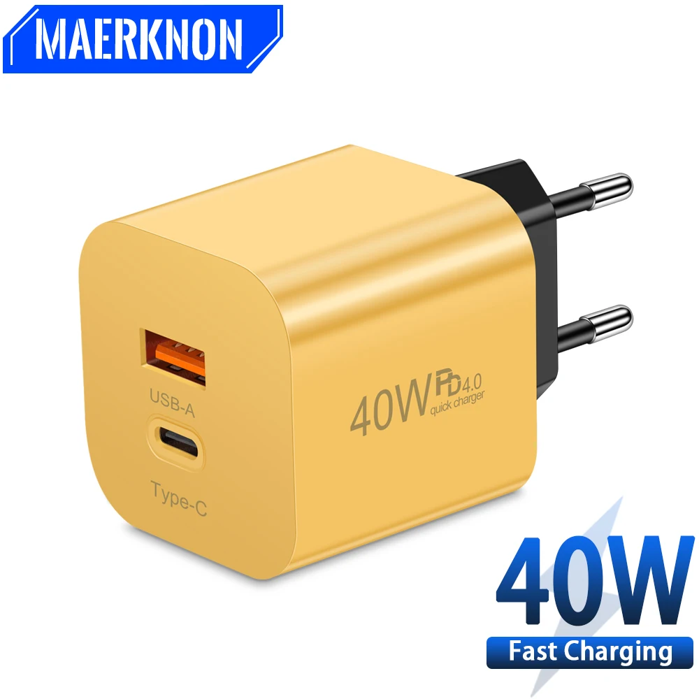 40W USB C Phone Charger PD Type C Real Fast High Speed Charging Wall Adapter for iPhone 14 Xiaomi Samsung Macbook Quick Charge