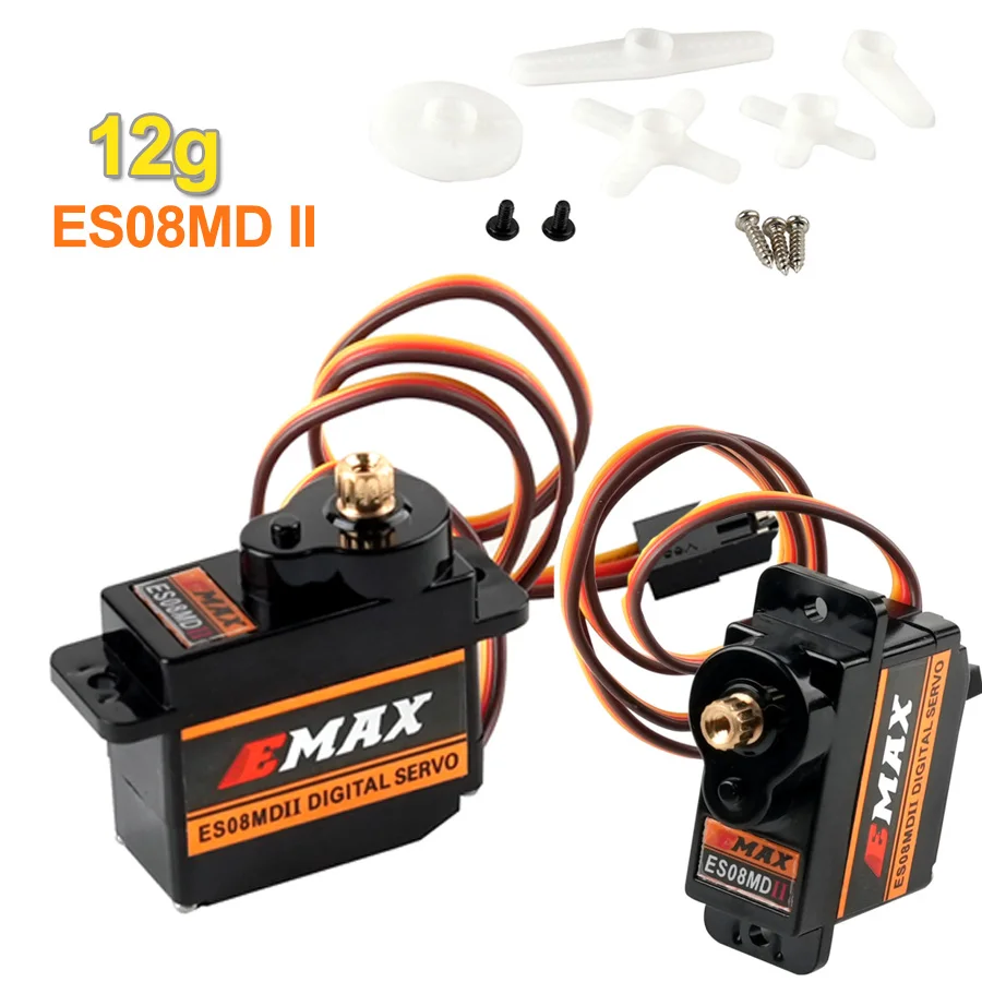 

1/2/4 шт. EMAX ES08MD II 12 г цифровой серводвигатель с металлической шестерней высокоточные сервоприводы DIY игрушки детали для модели самолета с неподвижным крылом