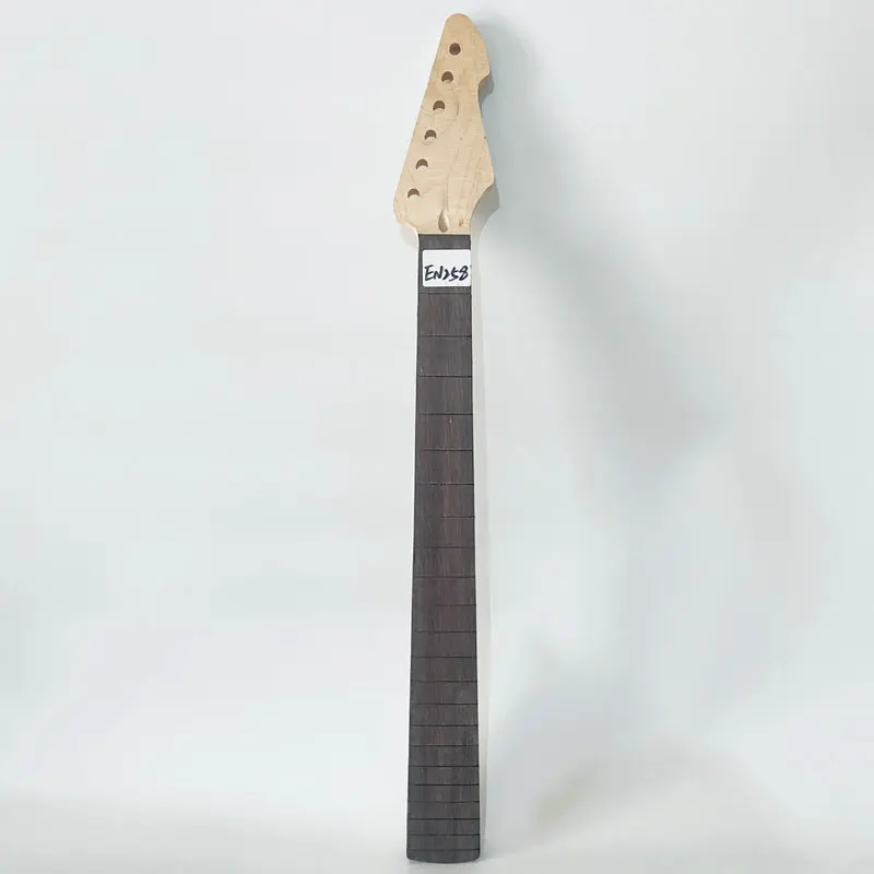 

EN258 Unfinished 6 String Electric Guitar Neck Maple+Rosewood 22 Frets with Wood Damages for DIY NO Fret NO paints