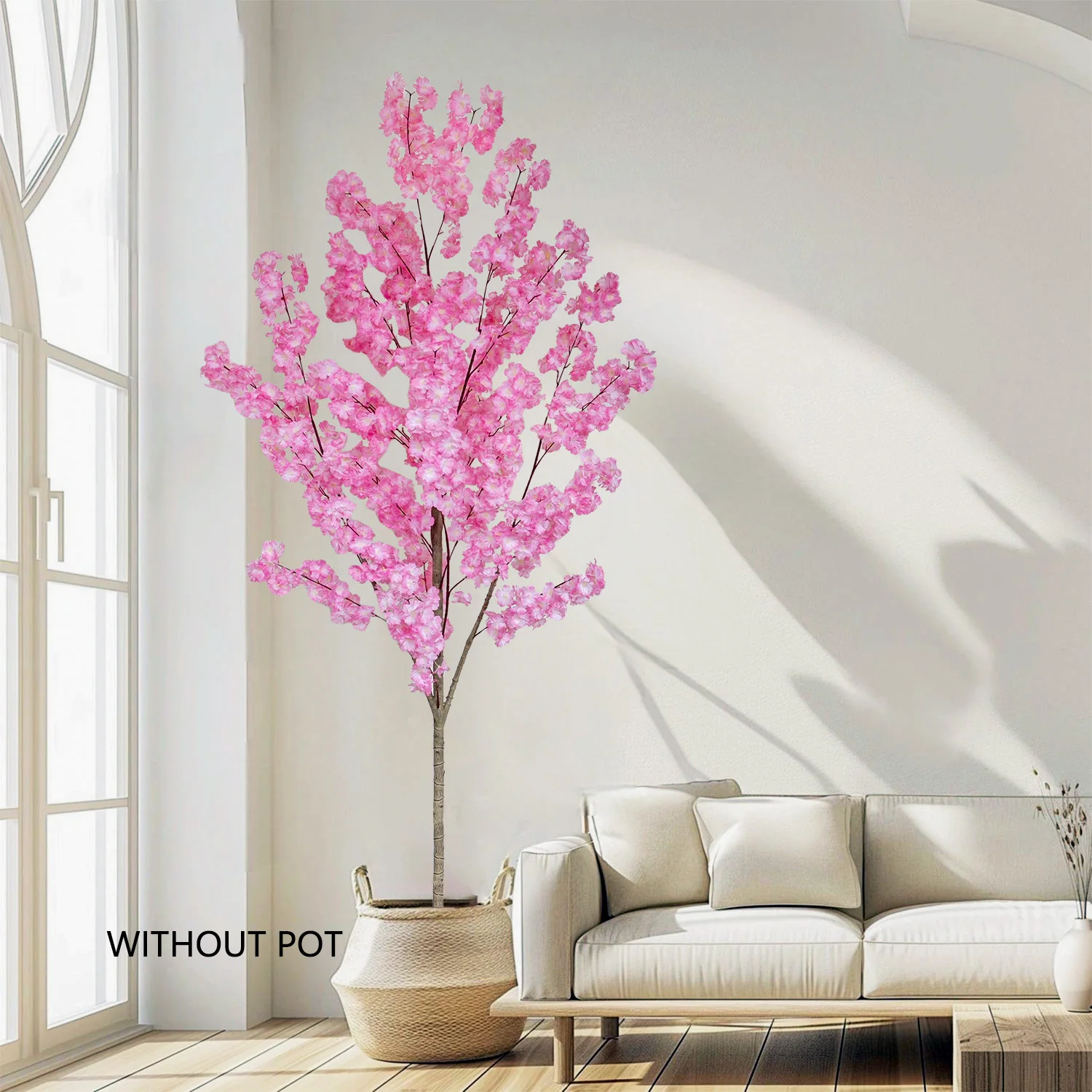 

Искусственное розовое дерево сакуры в горшке, 1.60-2.10 м, чисто розовое, для декора гостиной, сада, балкона, свадебных и праздничных мероприятий