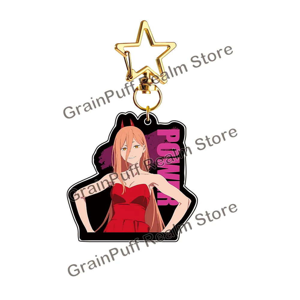 أحدث سلسلة مفاتيح أكريليك من Chainsaw Man Reze Arc - قلادة على شكل نجمة ذهبية، شخصية أنمي للفيلم، ملحق حلقة مفاتيح، هدية قابلة للجمع #5
