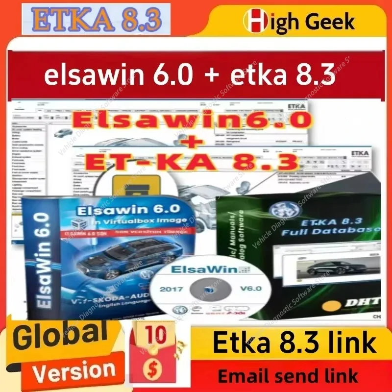 2026 Hot elsawin 6.0 with etka 8.3 software Newest Repair Software Group Vehicles Electronic Parts Catalogue for A-udi for V-W A