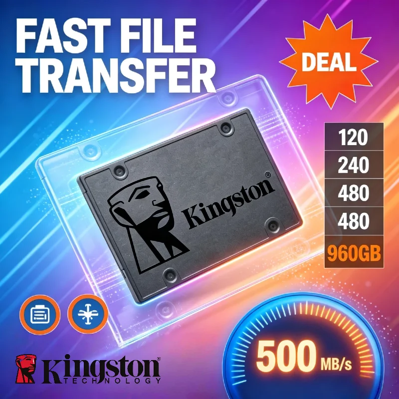 

Kingston A400 SSD 120GB 240GB 480GB 960GB 2.5 Inch SATA III Internal Solid State Drive for Video Editing PC Laptop Pro