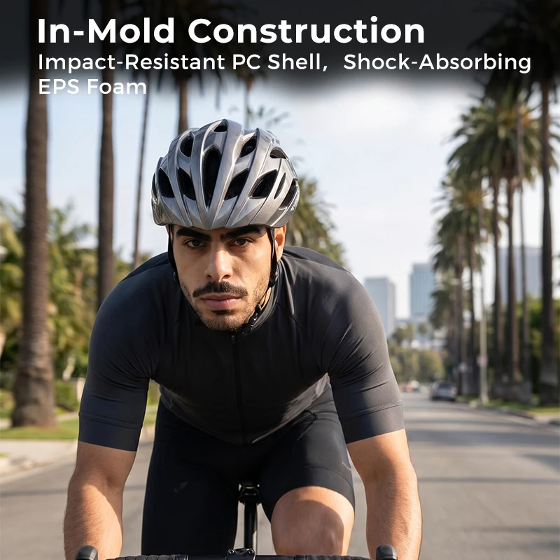 MOON InMold Road Cycling Helmet for Adults–PC+EPS Construction, Lightweight Sports Bicycle Helmet for Maximum Comfort and Safety