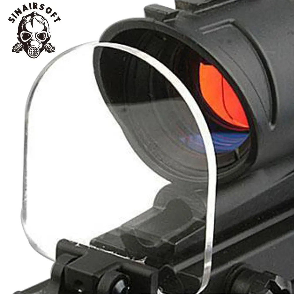 Tactical Flip Up Scope Mount Transparent Bulletproof Lens Protector Cover Airsoft Riflescope Hunting Red Dot Sight Accessories