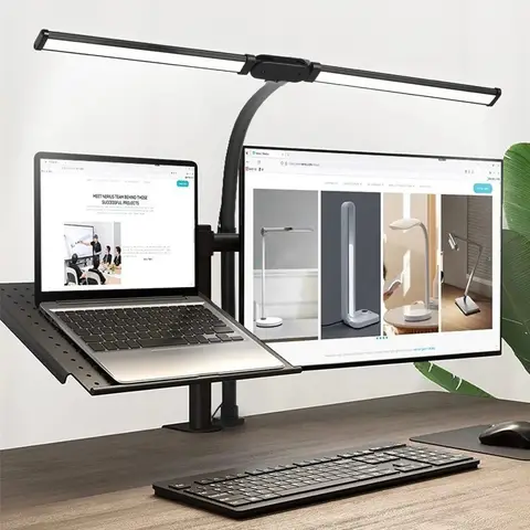 Double tête unique Led pince lampe de bureau réglable ordinateur lampes de Table moniteur lumière architecte lampe de Table pour bureau lampes de lecture