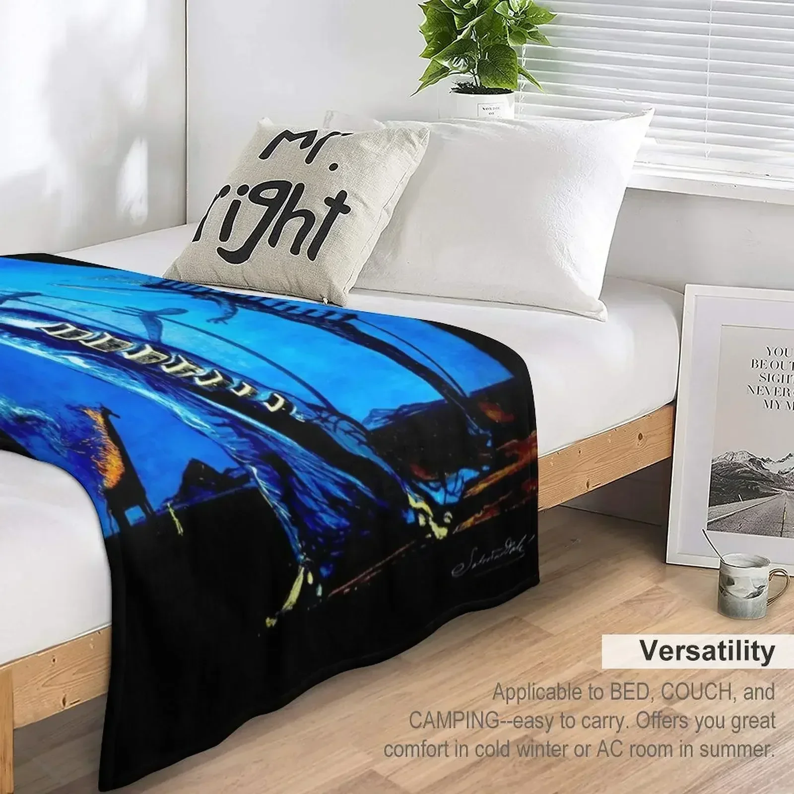 THE BURNING GIRAFFE : Vintage Abstract Print Throw Blanket wednesday Thermals For Travel Kid'S Quilt anime Blankets 5