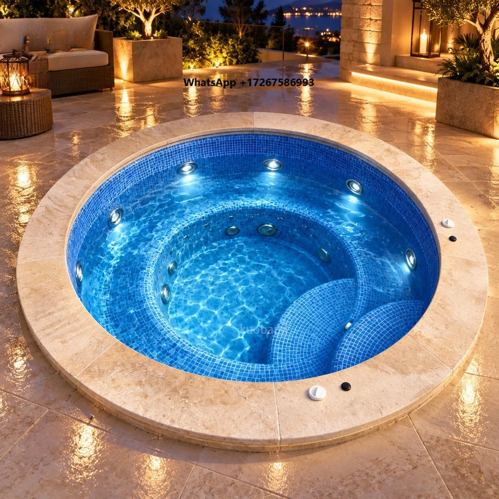 Fast Delivery Compact Modular Villa Garden Heated Lightweight UV Resistant Custom Size Outdoor Fiberglass Plunge Pool Spa Pool