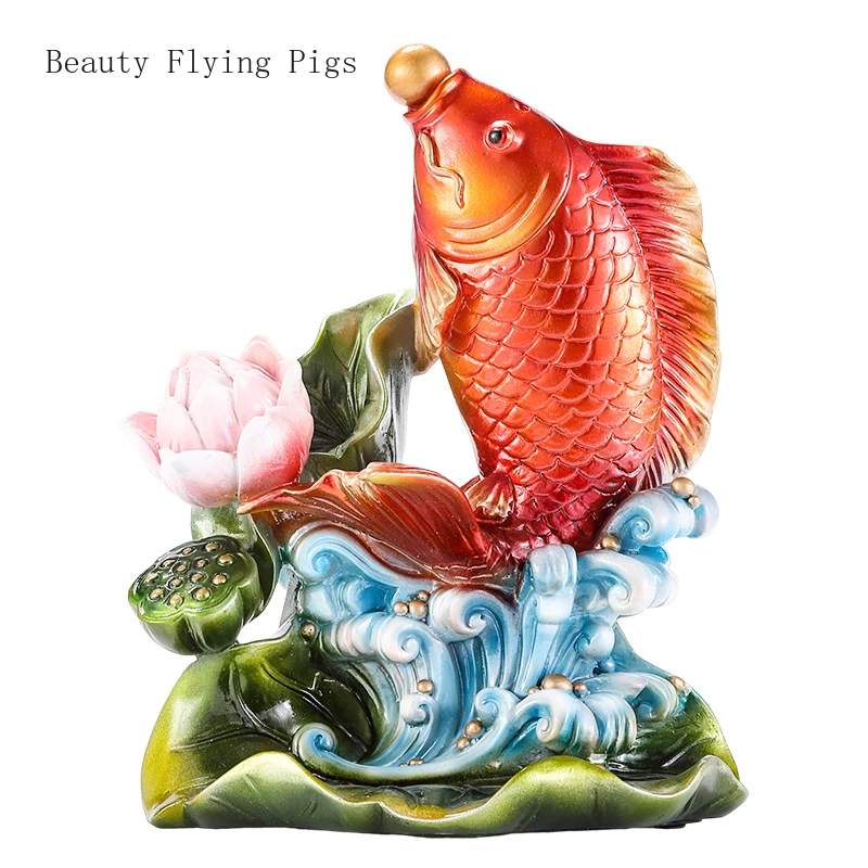 

Upscale ceramic carp ornaments, housewarming gifts household items living room wine cabinet ornaments home decoration