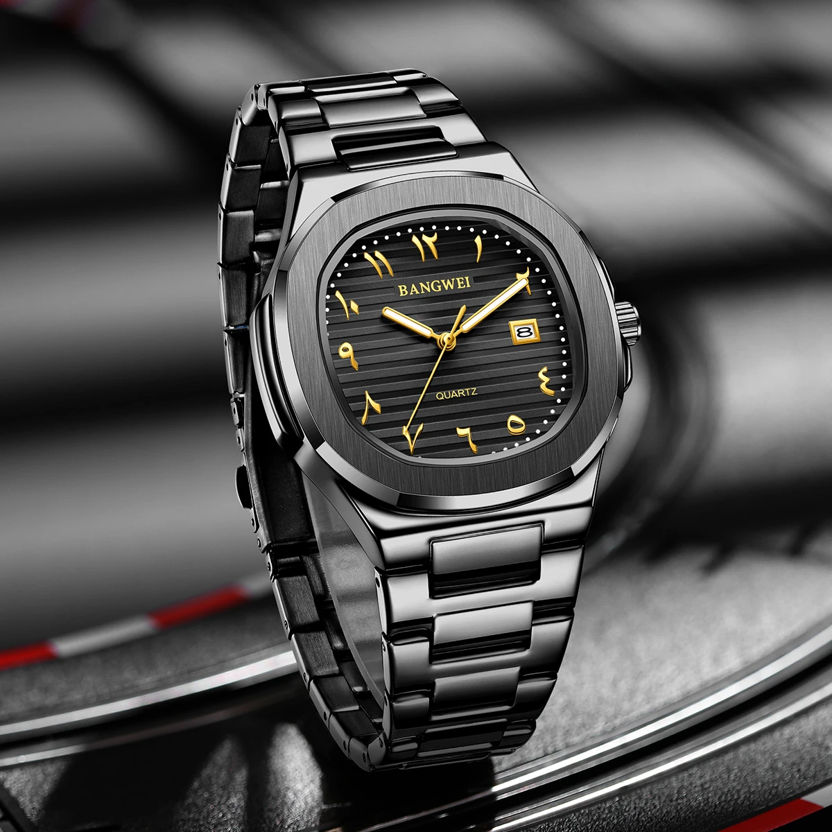 BANGWEI ساعات رجالية الفولاذ المقاوم للصدأ الفاخرة رجل الأعمال ساعة مضيئة مقاوم للماء ساعة التقويم كوارتز ساعة يد رجالي reloj