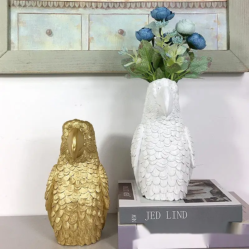 Cross-Border Hot Item Realistic Parrot Vase Home Bedroom Living Room Dining Table Entrance TV Desktop Animal Flower Arrangement