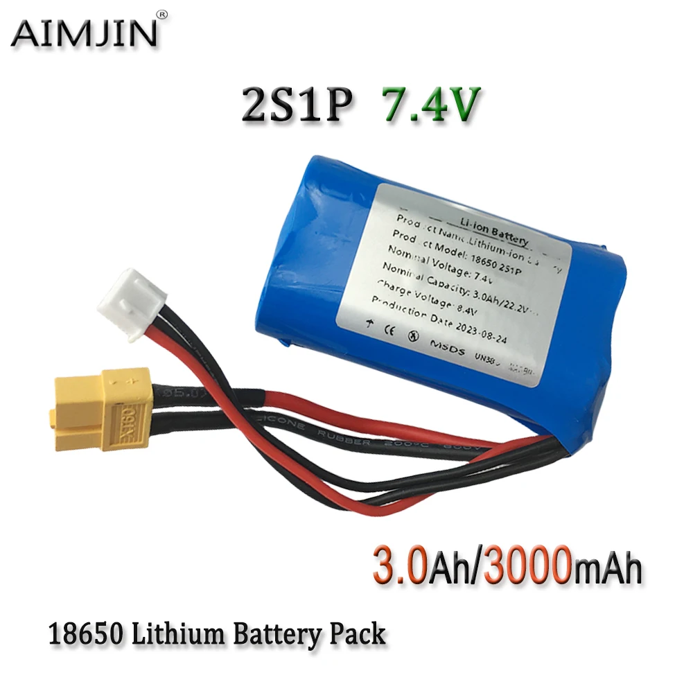 

2S1P 7.4V 3.0Ah/3000mAh Single Battery 18650 Combined Lithium-ion Battery Suitable For Different Drones