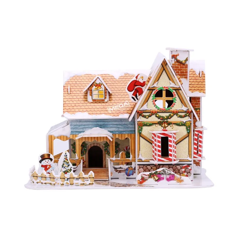 8 Style Christmas Castle Building 3D Puzzle Model X'max House Architecture Construction Jigsaw Puzzles Toys Kids Christmas Gift