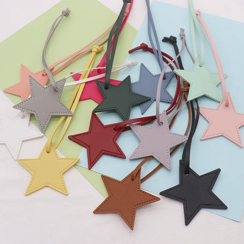 Spot hot-selling pu leather five-pointed star bag pendant simple star bag pendant keychain pendant car pendant