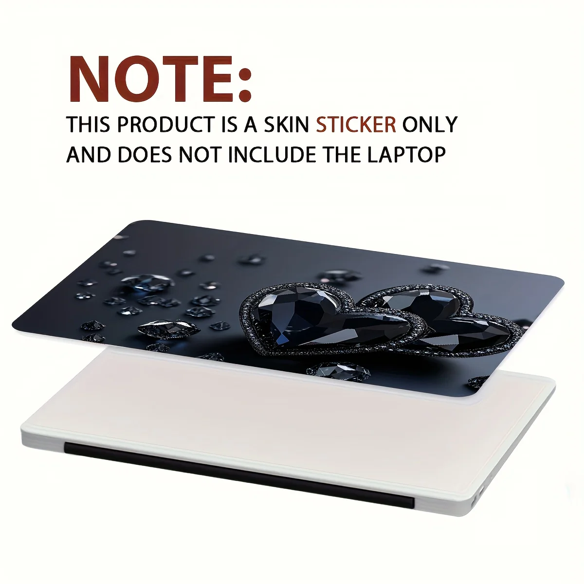 2 Pieces Diamond Heart Pattern Laptop Sticker, Universal Waterproof and Scratch Resistant, Laptop & Car Decorative Sticker
