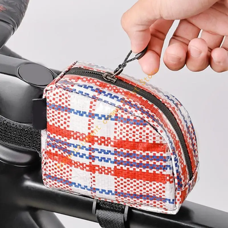 Cycling Top Tube Bag with Checkered Finish and Main Compartment Carry Space 55KD