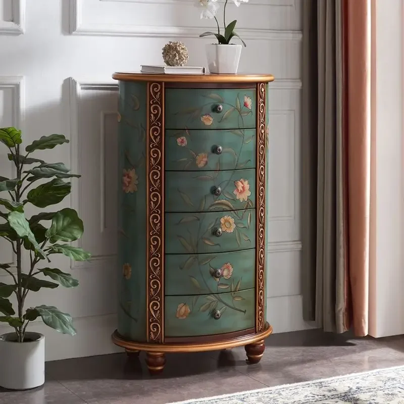 Vintage Storage Cabinet Household Luxury Room Organizer Cabinet Wooden Drawer Muebles Bajitos De Salon Living Room Furniture