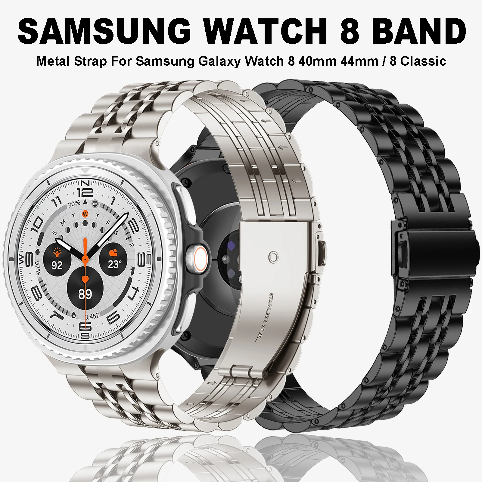 

Metal Strap For Samsung Galaxy Watch 8 40mm 44mm Stainless Steel Watchband Bracelet Correa For Samsung Watch 8 classic 47mm band