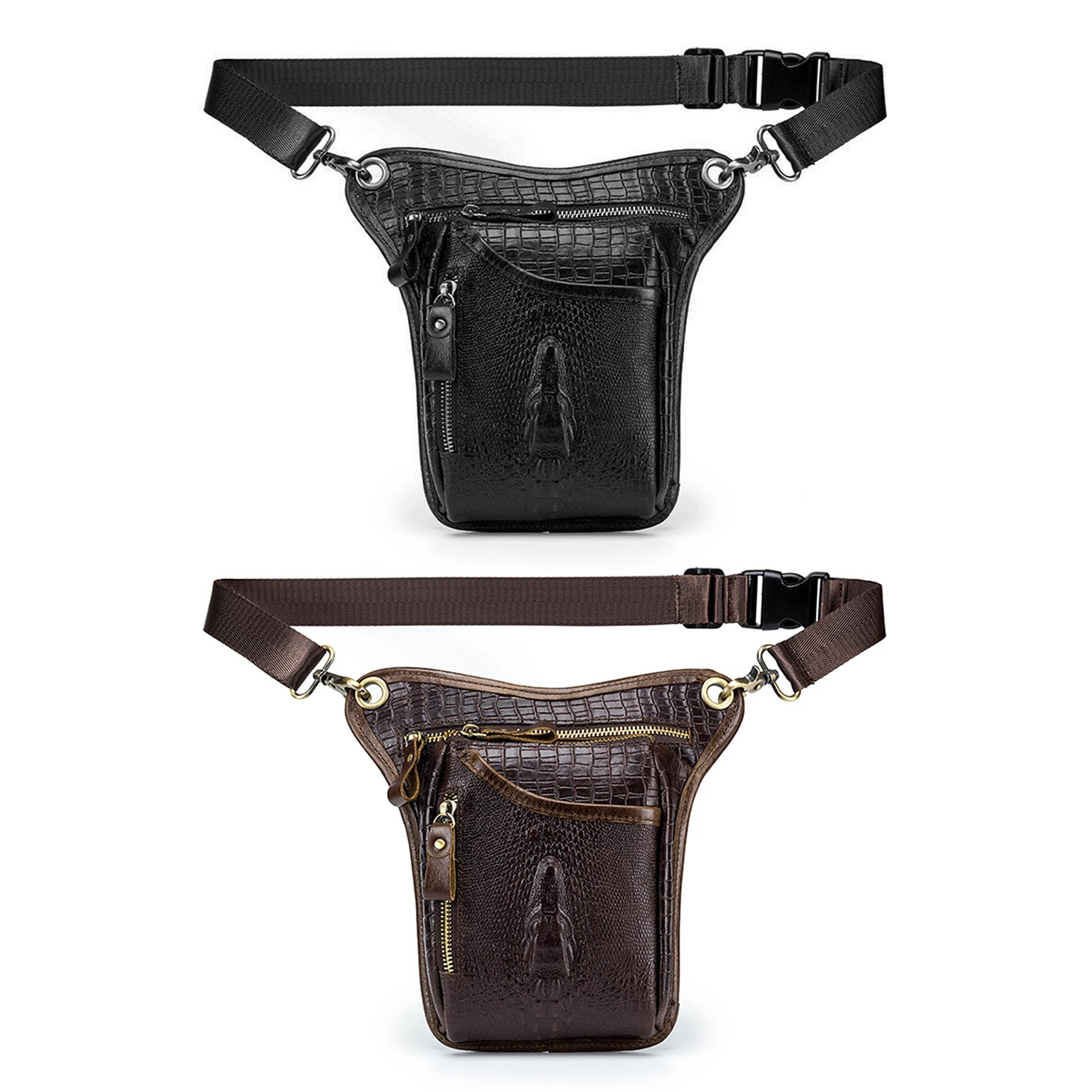 

Motorcycle Bike Leather Waist Bag Multi-Purpose Sporting Shoulder Bag Leg Thigh Pack for Riding Hiking Camping Waist Hip Pack
