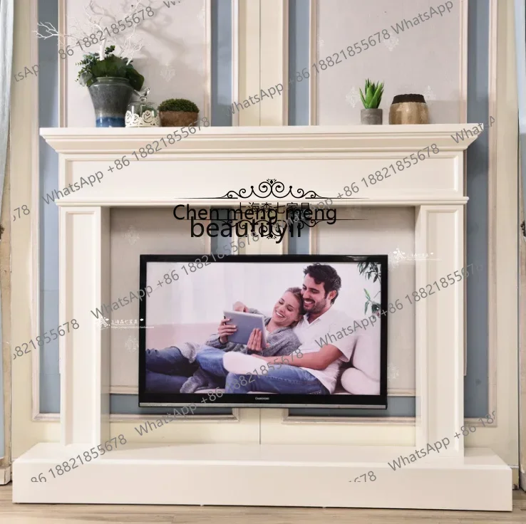 D178 Nordic American solid wood, European simple and exquisite background wall French fashion heating fireplace