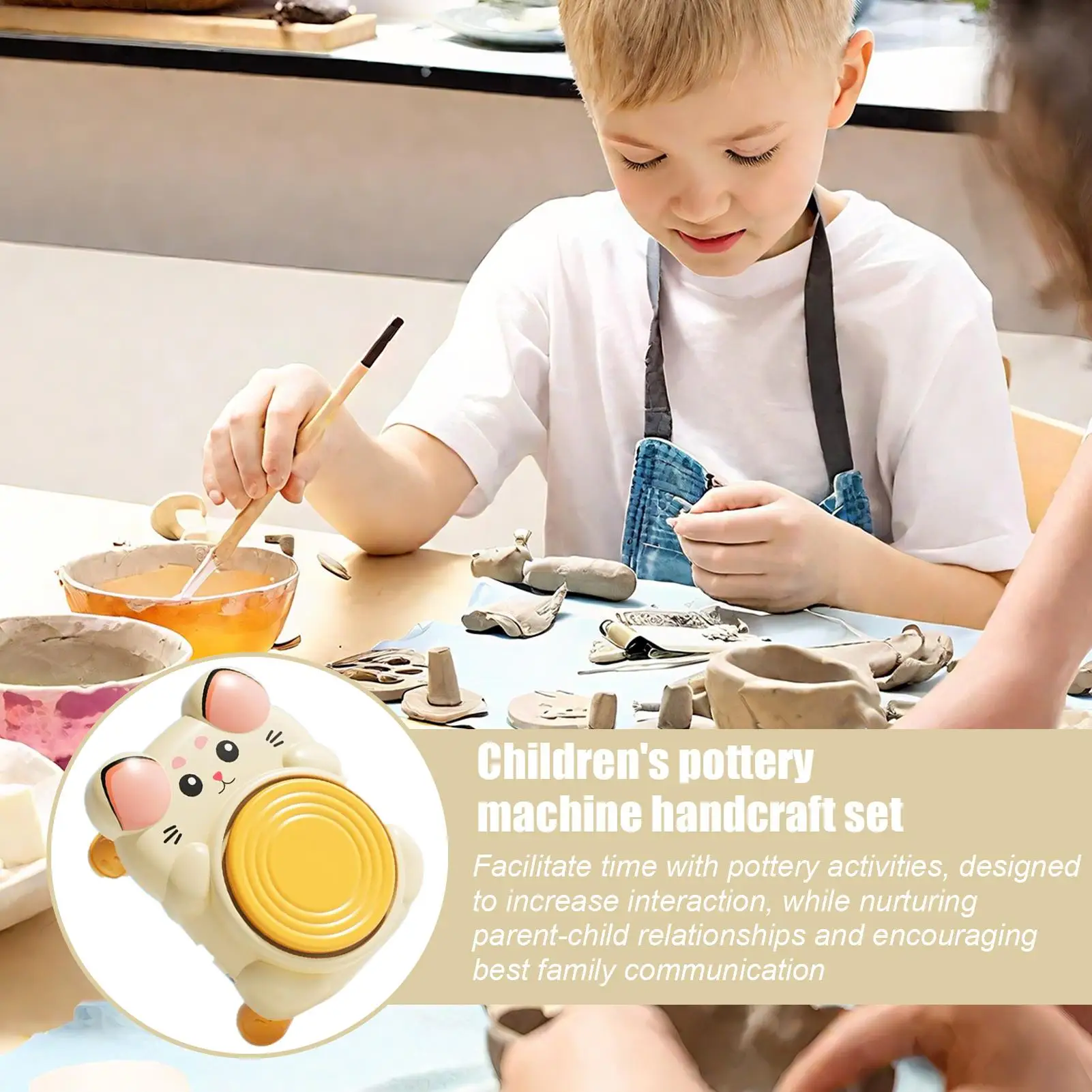 초보자를 위한 도자기 휠 작은 도자기 만들기 키트 초보자를 위한 교육용 점토 조각 도구 소녀 소년