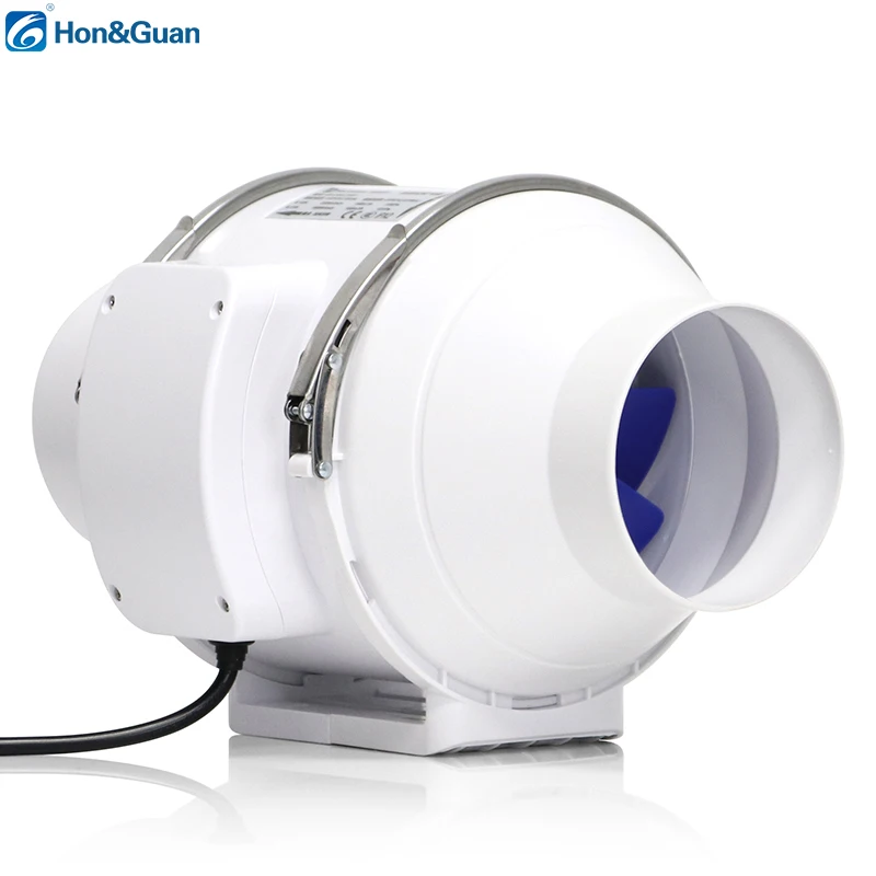 ABS Material Beautiful Lines Mixed-Flow Inline Duct Fan AC Axial Fan for Restaurant and Industrial Ventilation