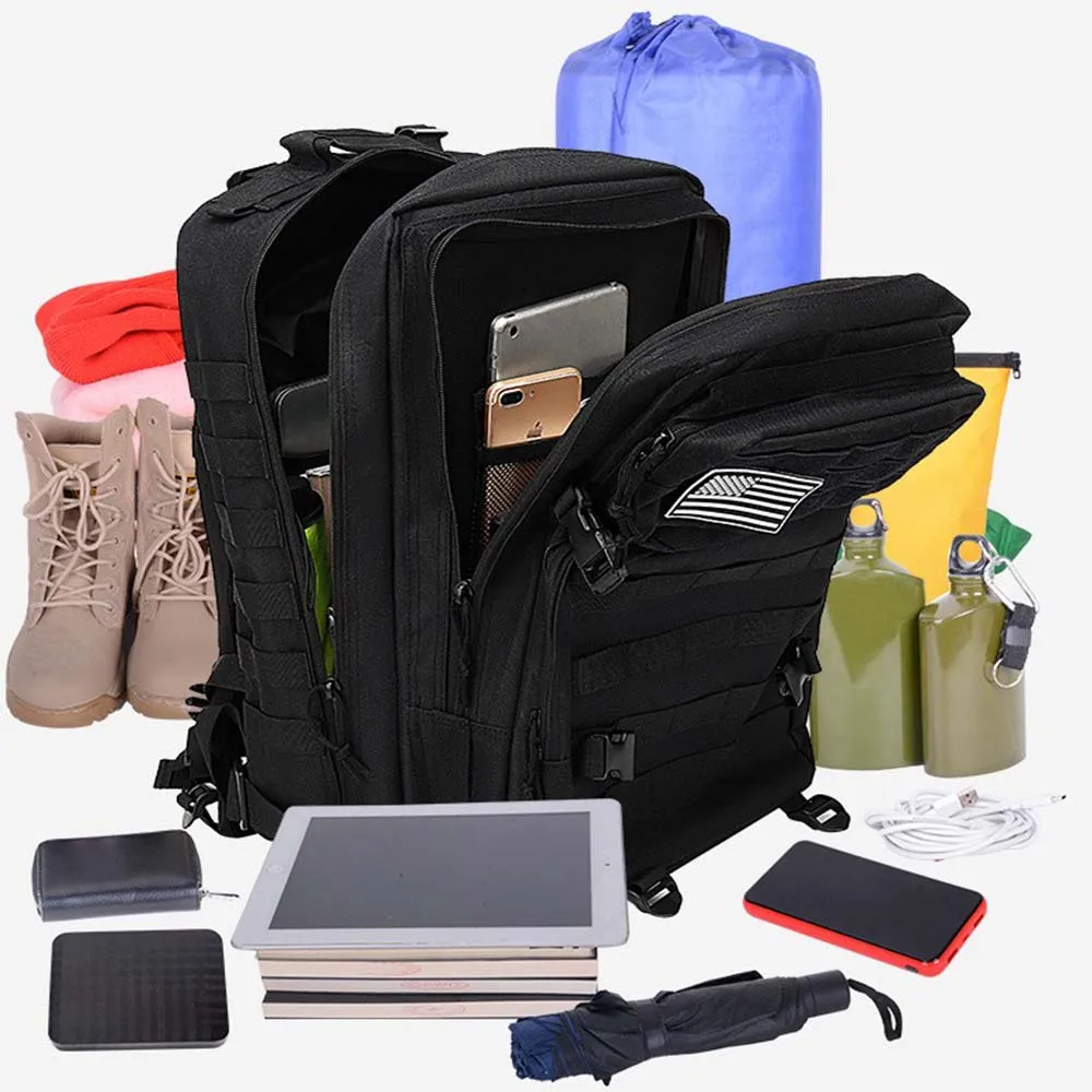 حقيبة ظهر رياضية تكتيكية سعة 45 لترًا، حزمة هجوم عسكرية مولي، حقيبة هجومية لمدة 3 أيام، حقيبة ظهر للمشي لمسافات طويلة، حقيبة ظهر متينة للمعدات الخارجية #3