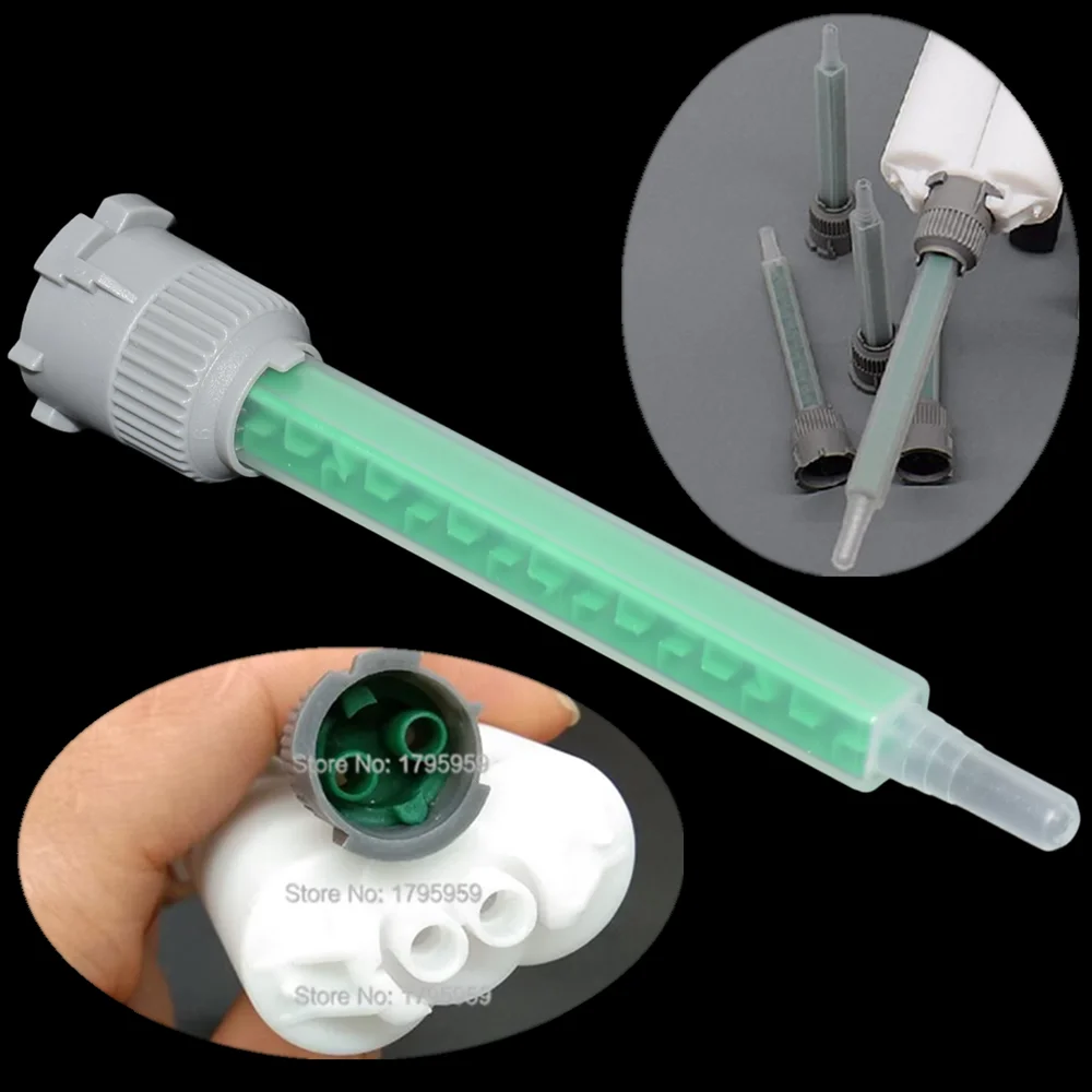 

30pcs Epoxy Adhesives 1:1 Static Mixer Nozzle Caulking Gun Dispenser Dual Cartridges Square Mixing Nozzles for 50ml 1:1 AB Glues