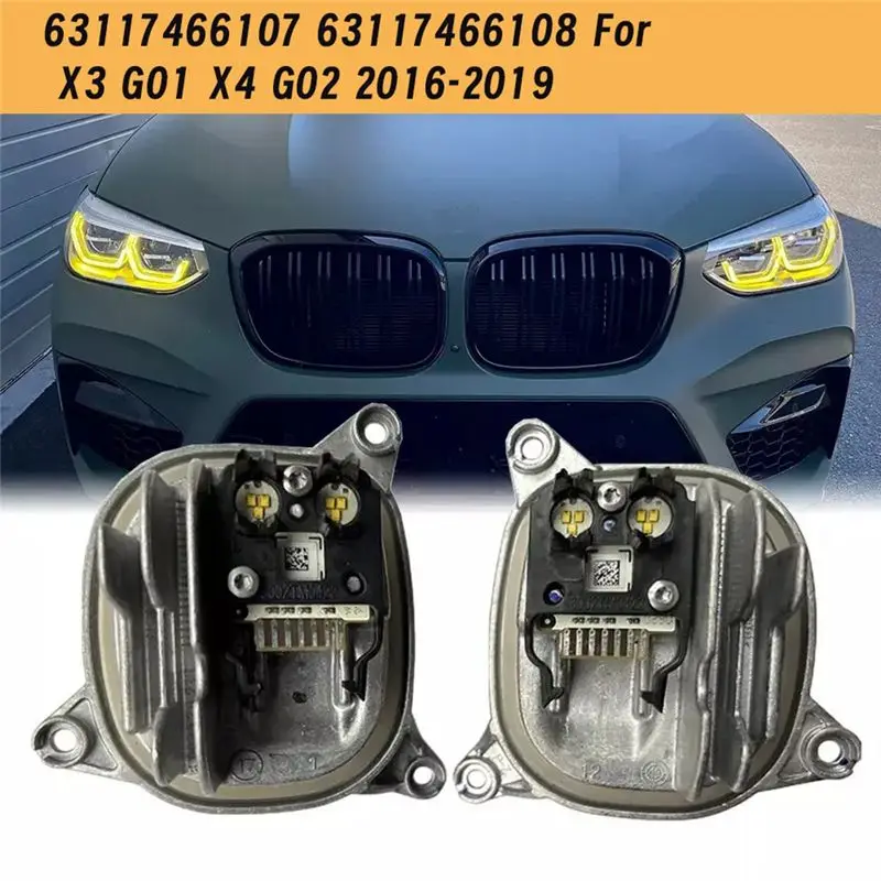 Stable-1Pair Headlight Module LED Angel Eyes DRL Yellow Light Source For BMW X3 G01 X4 G02 2016-2019 63117466107 63117466108