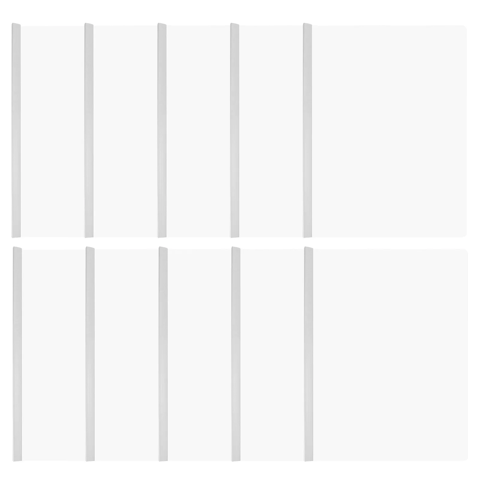 

10Pcs Transparent Plastic File Folders A4 Document Organizer Rod Clamps Anti-Splashing Surface for Long Lasting Use