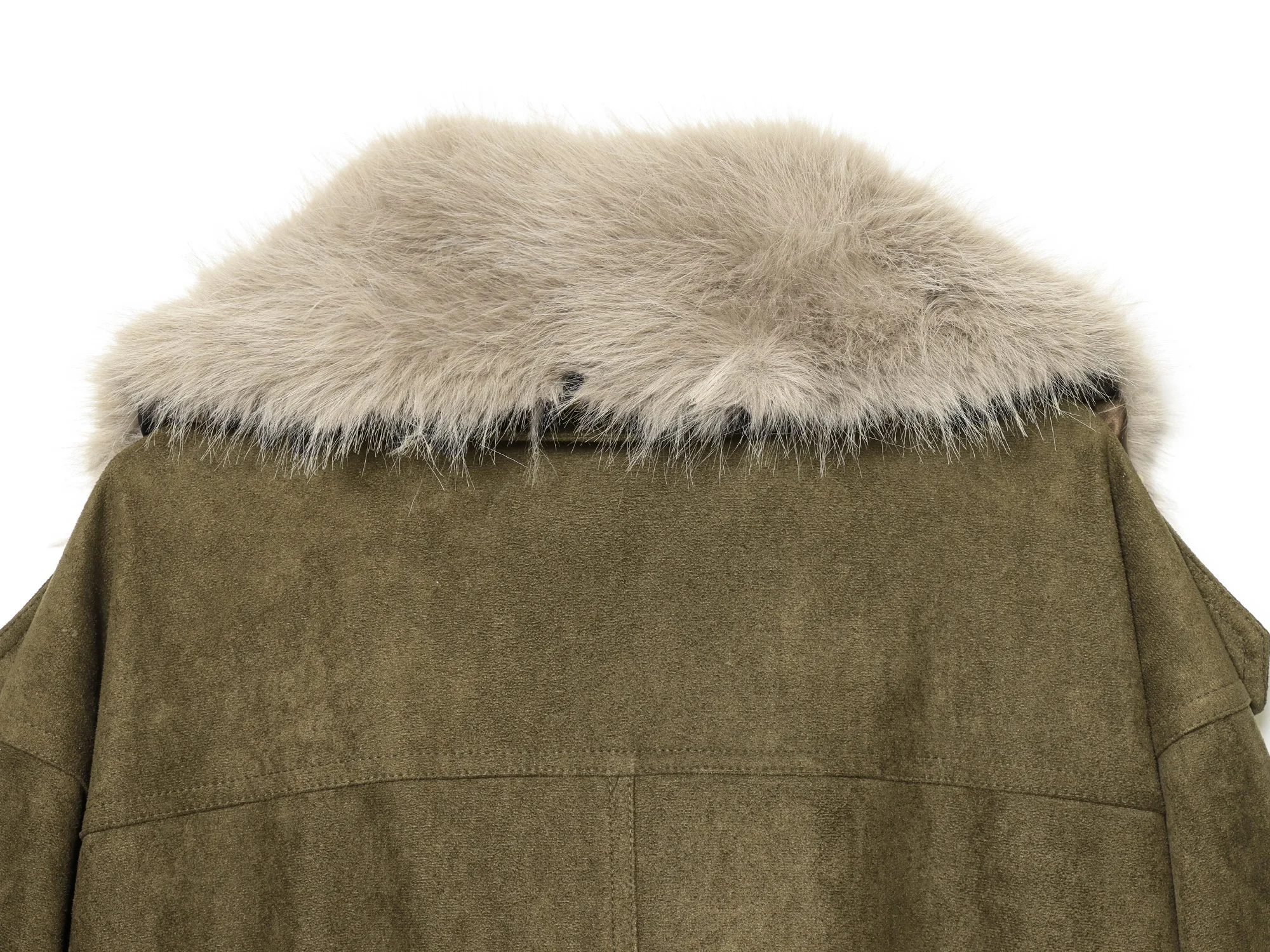 KONDALA Chic Vintage Grün Mode 2025, Winter Kunstpelzkragen, Streetwear, moderne Jacke, Flurry-Kragen, luxuriöse Damen-Outwears